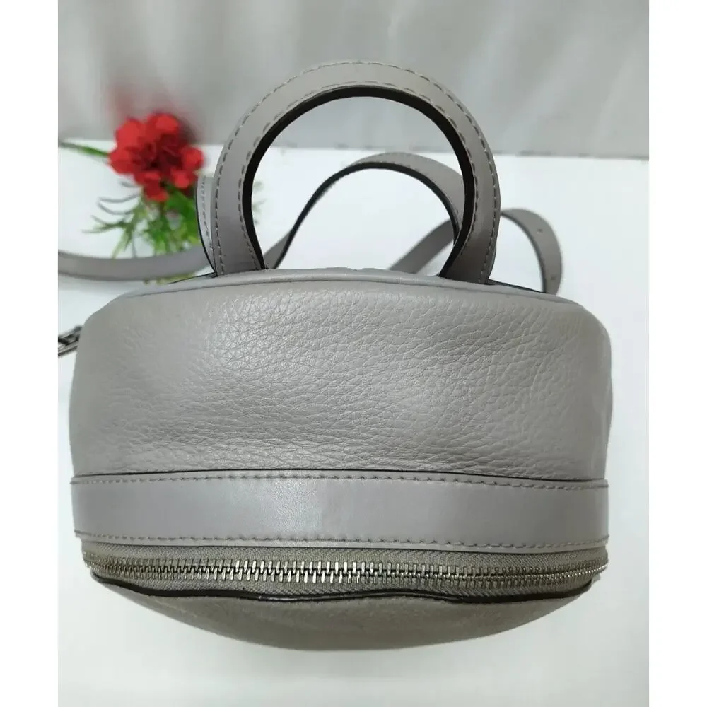 Michael Kors Kenly Pear Gray Pebbled Leather Studded Zip Pocket Backpack - $368